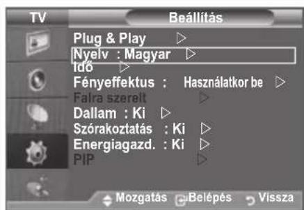 SAMSUNG LE46B550A5WQU - A nyelv kivalasztasa - 1