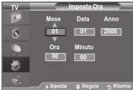 SAMSUNG LE46B550A5WQU - Impostazione e visualizzazione dell'ora corrente - 2