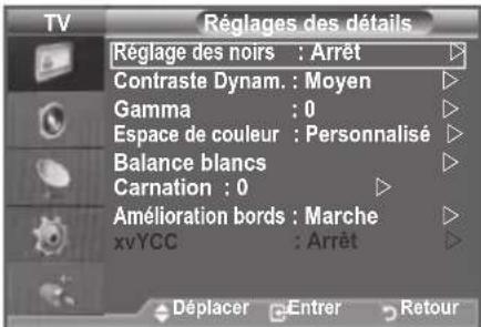 SAMSUNG LE46B550A5WQU - Réglages des détails de l'image - 2