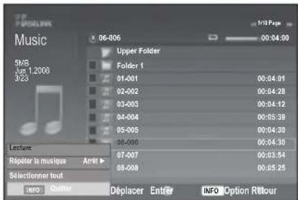 SAMSUNG LE46B550A5WQU - Utilisation de la liste MP3 - 2