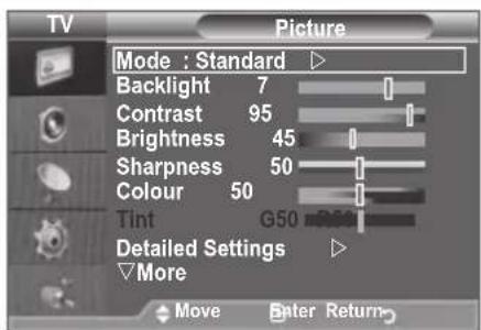 SAMSUNG LE46B550A5WQU - Changing the Picture Standard - 1