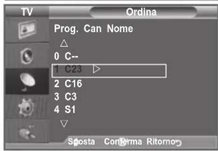 SAMSUNG LE46B550A5WQU - Ordinamento dei canali memorizzati - 2