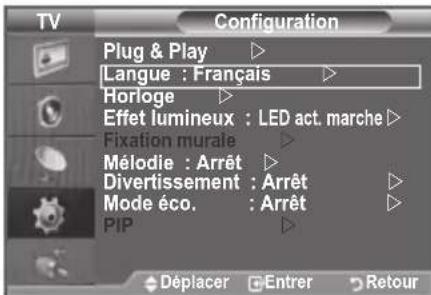 SAMSUNG LE46B550A5WQU - Choix de la langue - 1