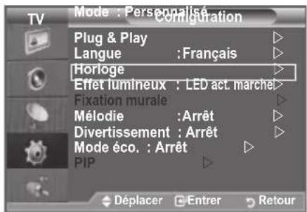 SAMSUNG LE46B550A5WQU - Réglage et affichage de l'heure actuelle - 1
