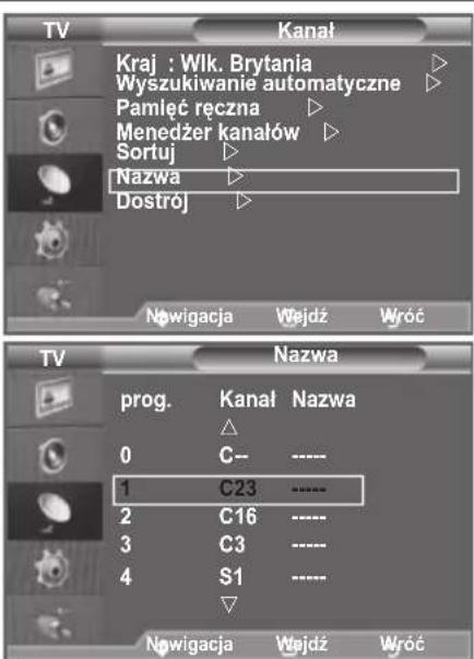 SAMSUNG LE46B550A5WQU - Nadawanie nazw kanatom - 1