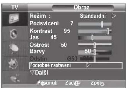 SAMSUNG LE46B550A5WQU - Konfigurace podrobnych nastavení obrazu - 1
