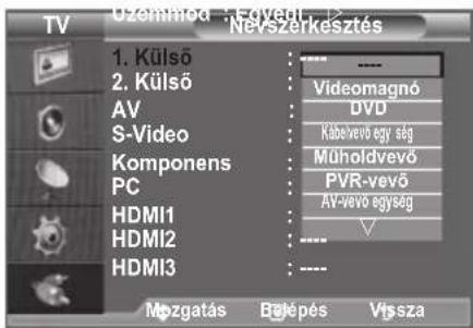 SAMSUNG LE46B550A5WQU - A bemeneti forrásnevek szerkesztése - 2