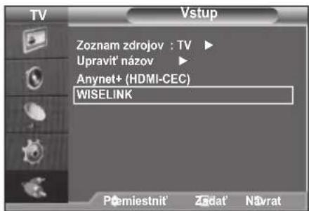 SAMSUNG LE46B550A5WQU - Použivanie menu funkcie WISELINK - 2