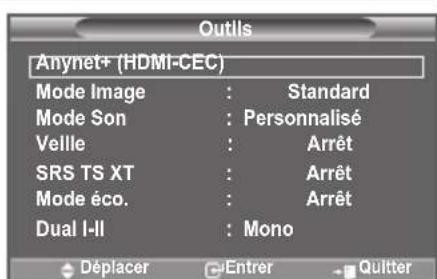 SAMSUNG LE46B550A5WQU - Utilisation du bouton TOOLS - 1