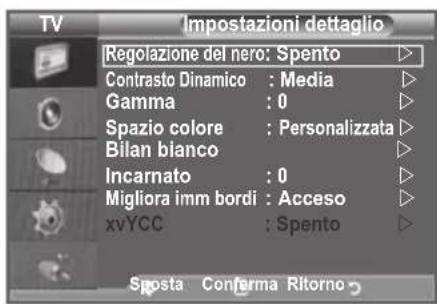 SAMSUNG LE46B550A5WQU - Configurazione delle impostazioni dettagliate dell'immagine - 2