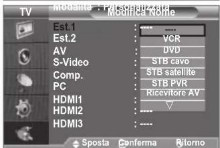 SAMSUNG LE46B550A5WQU - Modifica dei nomi delle sorgenti di ingressso - 2