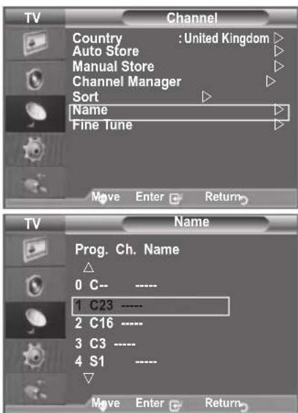 SAMSUNG LE46B550A5WQU - Assigning Channels Names - 1