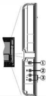 SALORA LCD 3231 DVX - Affi chage des branchements - Prises latérales - 1