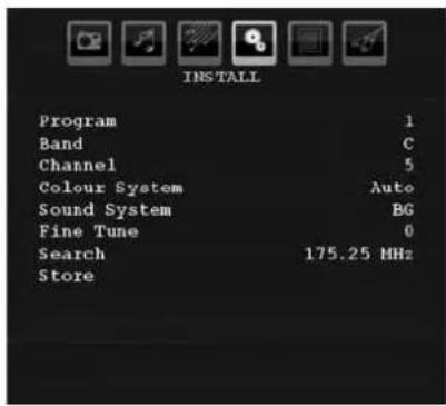 SALORA LCD 3231 DVX - Install Menu - 1