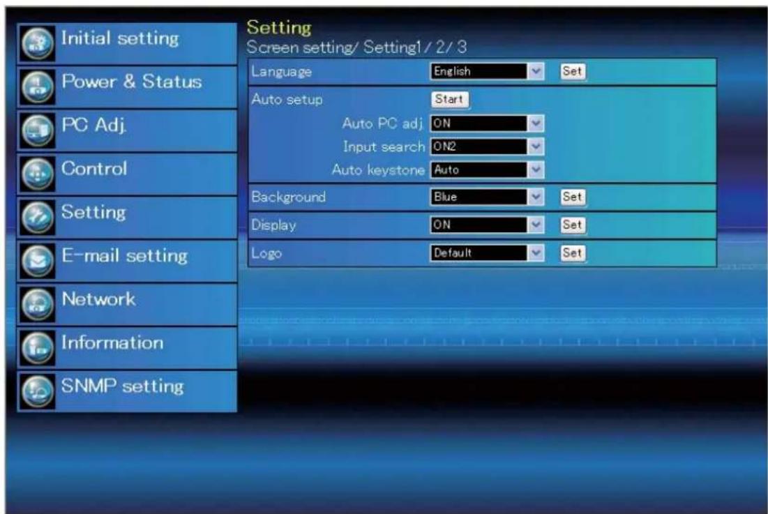 SANYO PLCXU301A - Configuration du projecteur - 1