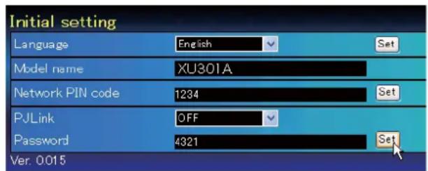 SANYO PLCXU301A - Configuration de PJLink et du mot de passé - 1