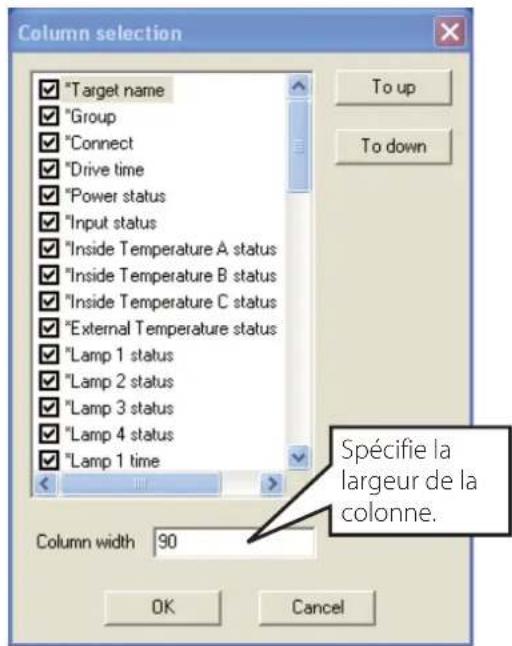 SANYO PLCXU301A - Changement de l'indication de la colonne d'etat - 1