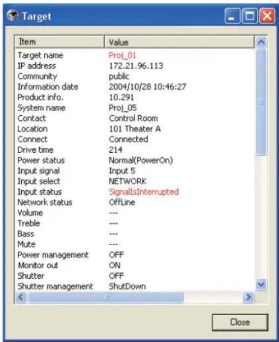 SANYO PLCXU301A - Affichage de toutes les informations d'etat de la cible - 1