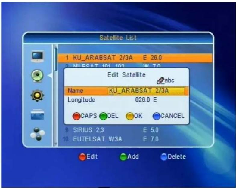 SetOne EasyOne SHD 4U - Satellite list - 2