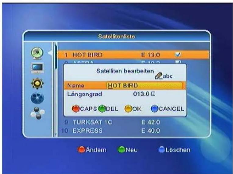 SetOne EasyOne SHD 4U - Satellitenliste - 2