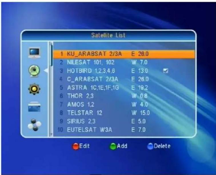 SetOne EasyOne SHD 4U - Satellite list - 1