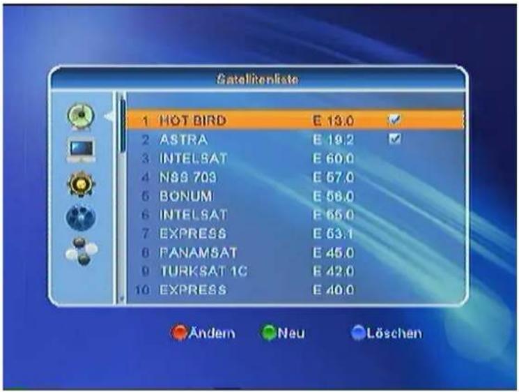 SetOne EasyOne SHD 4U - Satellitenliste - 1