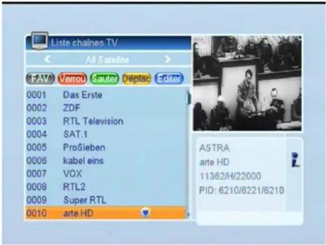 SetOne EasyOne SHD 4U - List de chaînes TV - 1