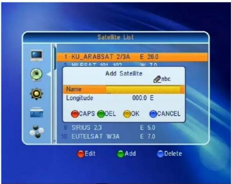 SetOne EasyOne SHD 4U - Satellite list - 3