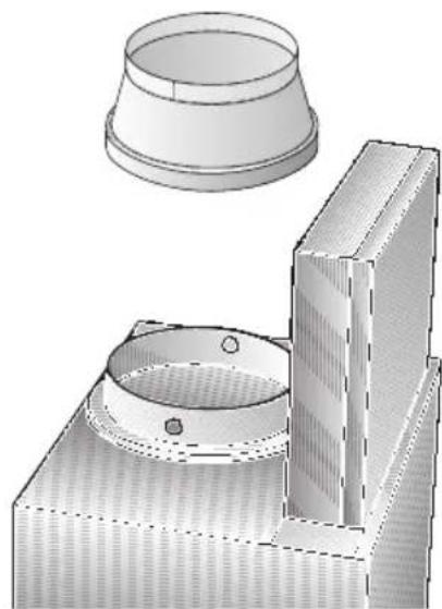 SIEMENS LC57970 - Anslutning frånluftsslang  120 mm: - 1