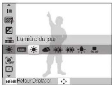 SAMSUNG ES30 - Ex.: selection de l'option de balance des blancs en mode - 4
