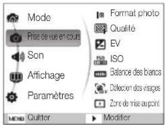SAMSUNG ES30 - Ex.: selection de l'option de balance des blancs en mode - 2