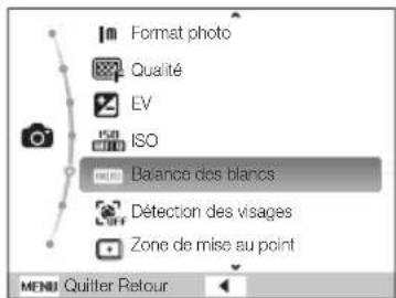 SAMSUNG ES30 - Ex.: selection de l'option de balance des blancs en mode - 3