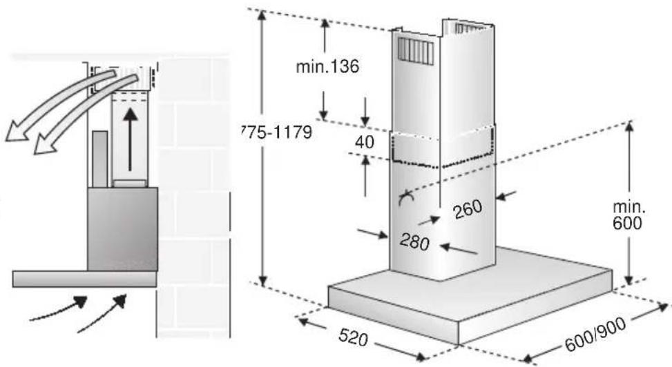 SIEMENS LC48950 - Connecting a  120 mm exhaust-air pipe: - 2