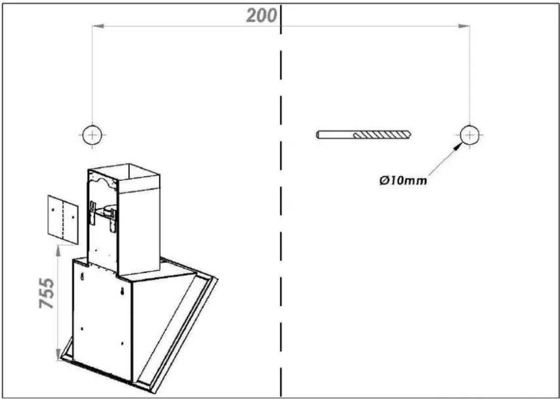 SIEMENS LC85K950 - Montaggio / Sagoma di foratura - 1