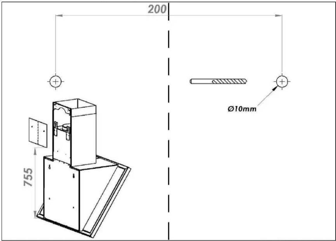 SIEMENS LC85K950 - Installation / Drilling template - 1