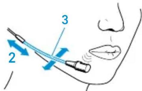 SENNHEISER HSP 4 - Positionner le microphone au coin de la bouche - 2