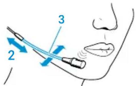 SENNHEISER HSP 4 - Orientar el microfono hacía la comisura de la boca - 2