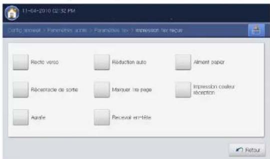 SAMSUNG SCX8030ND - Sélection d'un bac de sortie pour les télécopies reçues - 1