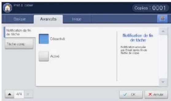 SAMSUNG SCX8030ND - Définition de la notification d'achèvement de tâche - 2