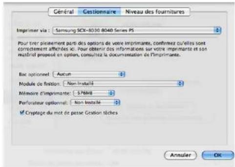 SAMSUNG SCX8030ND - Activation de périphériques ou accessoires en option - 1