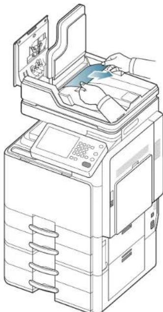 SAMSUNG SCX8030ND - Bourrage du papier d'origine dans la zone de sortie du scanner - 7
