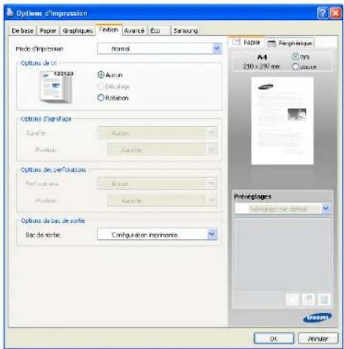 SAMSUNG SCX8030ND - Onglet Finition - 1