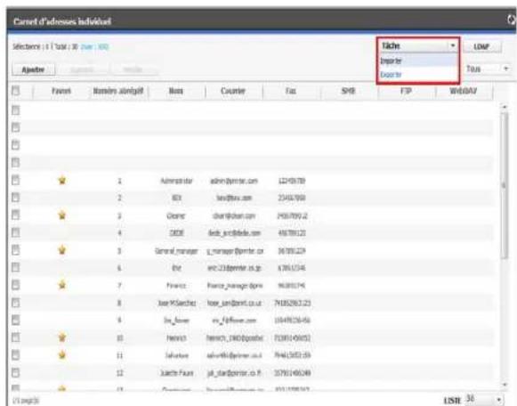 SAMSUNG SCX8030ND - Importation de carnet d'adresses individuelles - 1
