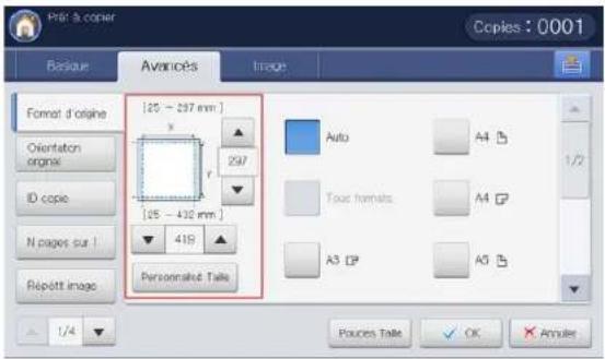 SAMSUNG SCX8030ND - Sélection du format des originaux - 3