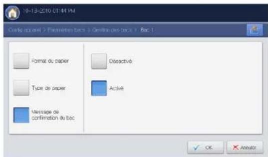 SAMSUNG SCX8030ND - Paramétrage du message de confirmation de bac - 3