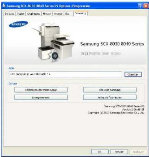 SAMSUNG SCX8030ND - Onglet Samsung - 1