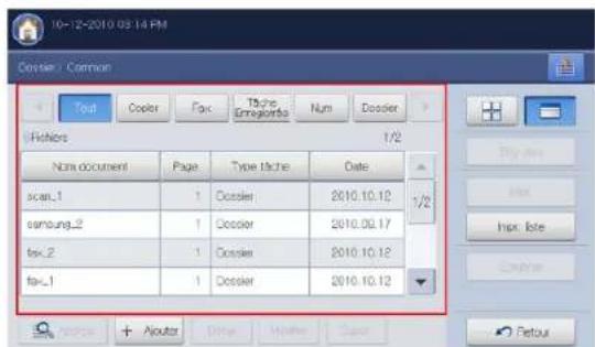 SAMSUNG SCX8030ND - Présentation des détails de l'écran de la boîte à document - 3