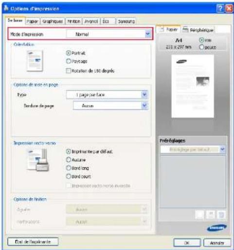 SAMSUNG SCX8030ND - Mode d'impression - 1