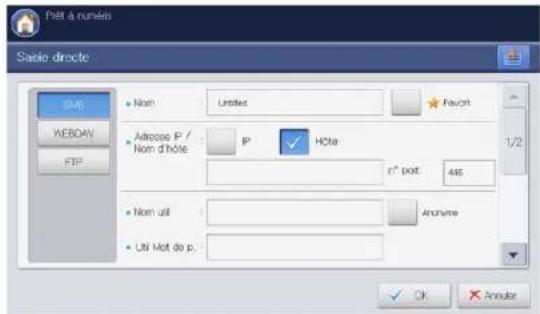 SAMSUNG SCX8030ND - Saisie manuelle d'adresses de serveur - 1
