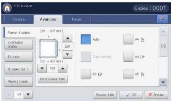 SAMSUNG SCX8030ND - Sélection du format des originaux - 1